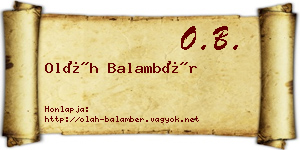 Oláh Balambér névjegykártya