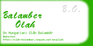 balamber olah business card